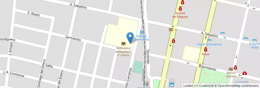Mapa de ubicacion de Jardín Infantes Brig.Gral. Juan B. Bustos en Argentinië, Córdoba, Departamento Punilla, Pedanía Rosario, Municipio De Cosquín, Cosquín.