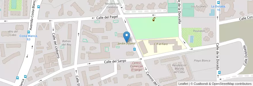Mapa de ubicacion de Jardin Infantil en Espanha, Comunidade Valenciana, Alacant / Alicante, L'Alacantí, Alacant / Alicante.