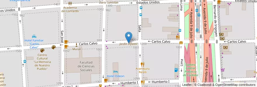 Mapa de ubicacion de Jardin Infantil, Constitucion en アルゼンチン, Ciudad Autónoma De Buenos Aires, Comuna 1, ブエノスアイレス.