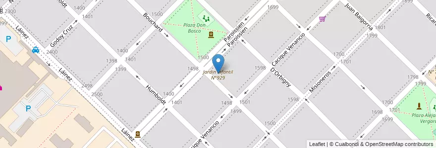 Mapa de ubicacion de Jardin infantil N°929 en Arjantin, Buenos Aires, Partido De Bahía Blanca, Bahía Blanca.