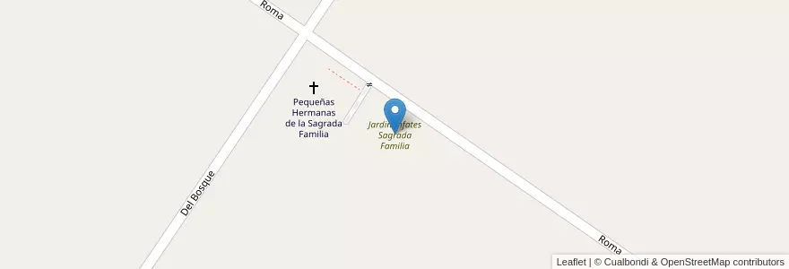 Mapa de ubicacion de Jardin Infates Sagrada Familia en 阿根廷, 智利, Mendoza, Departamento Maipú, Distrito Rodeo Del Medio.