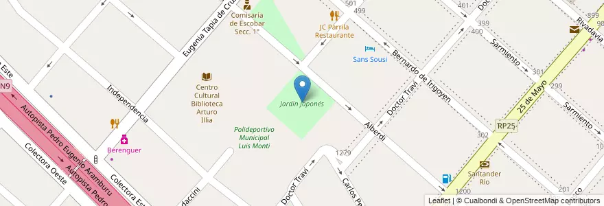 Mapa de ubicacion de Jardín Japonés en الأرجنتين, بوينس آيرس, Partido De Escobar, Belén De Escobar.