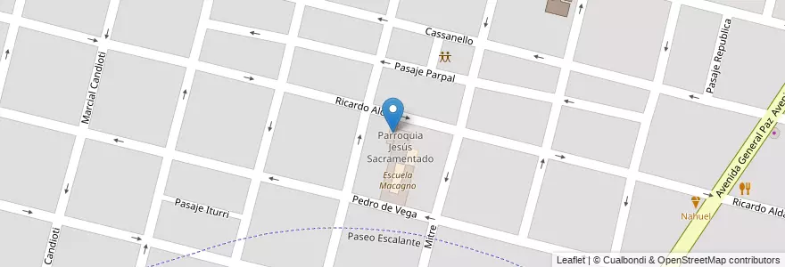 Mapa de ubicacion de Jardín Jesús Sacramentado en Argentinien, Santa Fe, Departamento La Capital, Santa Fe Capital, Santa Fe.