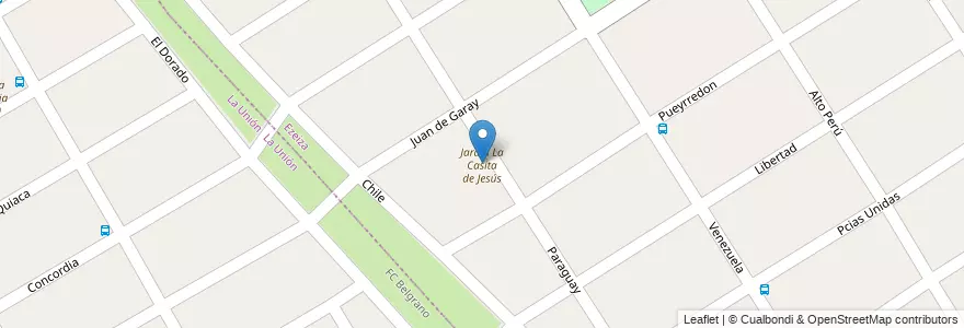 Mapa de ubicacion de Jardín La Casita de Jesús en Arjantin, Buenos Aires, Partido De Ezeiza, Ezeiza.