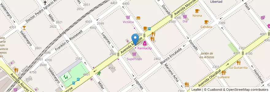Mapa de ubicacion de Jardín La Isla de Mis Sueños, Villa Urquiza en الأرجنتين, Ciudad Autónoma De Buenos Aires, Comuna 12, Buenos Aires.