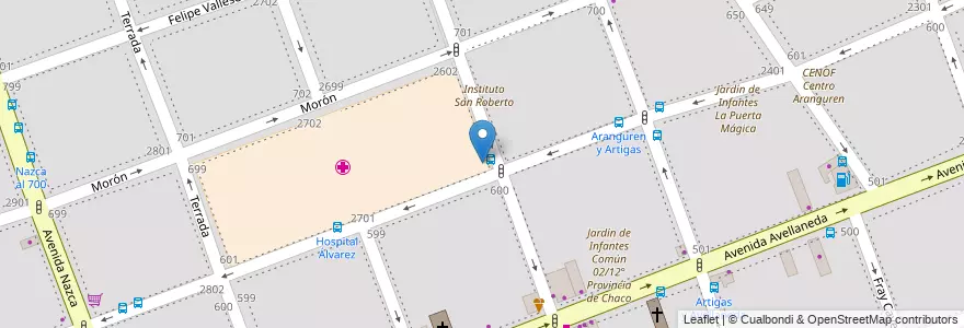 Mapa de ubicacion de Jardín Maternal 05/12° H° Doctor T. Alvarez, Flores en Argentinië, Ciudad Autónoma De Buenos Aires, Comuna 7, Buenos Aires.