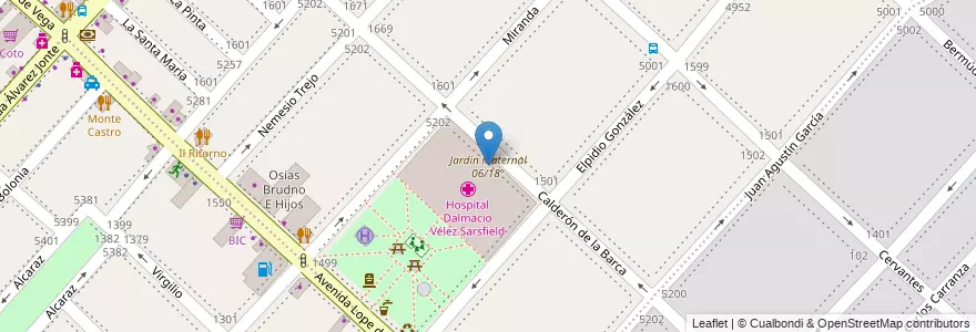 Mapa de ubicacion de Jardín Maternal 06/18°, Monte Castro en 阿根廷, Ciudad Autónoma De Buenos Aires, 布宜诺斯艾利斯, Comuna 10.