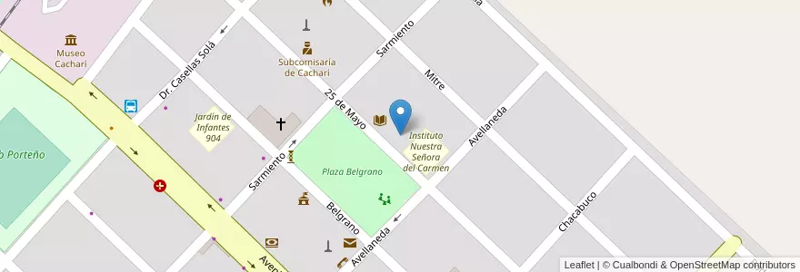 Mapa de ubicacion de Jardín Maternal en アルゼンチン, ブエノスアイレス州, Partido De Azul.