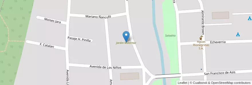 Mapa de ubicacion de Jardin Maternal en الأرجنتين, تشيلي, ريو نيغرو, Departamento Bariloche, El Bolsón.