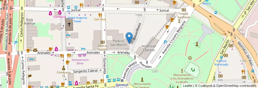 Mapa de ubicacion de Jardín Maternal Cancillería Dejando Huellas, Retiro en Arjantin, Ciudad Autónoma De Buenos Aires, Comuna 1, Buenos Aires.