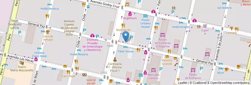 Mapa de ubicacion de Jardin Maternal Colorines en Argentine, Chili, Mendoza, Departamento Capital, Ciudad De Mendoza.