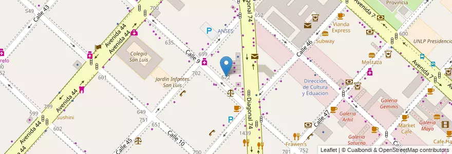 Mapa de ubicacion de Jardín Maternal Conejitos, Casco Urbano en 阿根廷, 布宜诺斯艾利斯省, Partido De La Plata, La Plata.