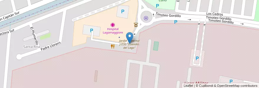 Mapa de ubicacion de Jardin Maternal J-030 "Duendes del Lago" en アルゼンチン, チリ, メンドーサ州, Departamento Capital, Sección 7ª Residencial Parque, Ciudad De Mendoza.