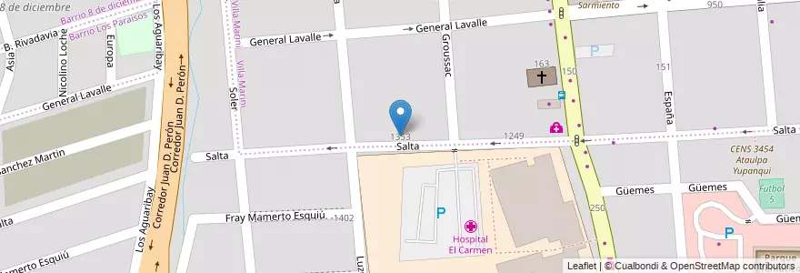 Mapa de ubicacion de Jardin Maternal J-P072 en 아르헨티나, 칠레, Mendoza, Godoy Cruz, Departamento Godoy Cruz, Distrito Ciudad De Godoy Cruz.