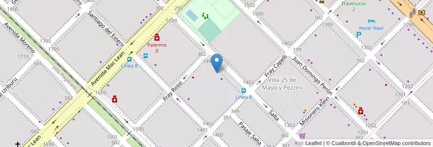 Mapa de ubicacion de Jardín Maternal Mis Pollitos en Argentinië, Chaco, Departamento San Fernando, Resistencia, Resistencia.