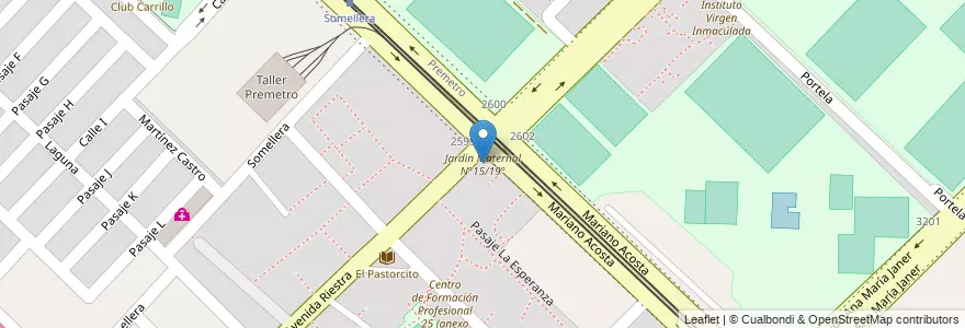 Mapa de ubicacion de Jardín Maternal N°15/19°, Villa Soldati en アルゼンチン, Ciudad Autónoma De Buenos Aires, ブエノスアイレス, Comuna 8.