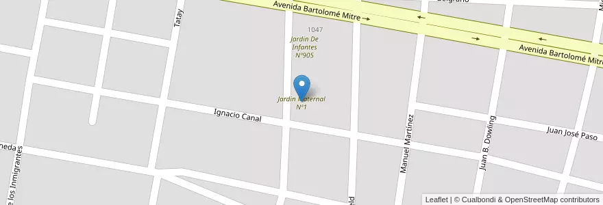 Mapa de ubicacion de Jardin Maternal Nº1 en 阿根廷, 布宜诺斯艾利斯省, Partido De Carmen De Areco, Carmen De Areco.