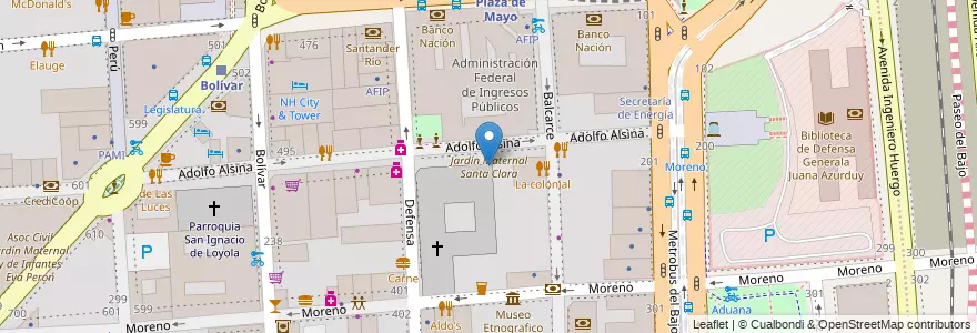 Mapa de ubicacion de Jardín Maternal Santa Clara, Montserrat en 阿根廷, Ciudad Autónoma De Buenos Aires, Comuna 1, 布宜诺斯艾利斯.