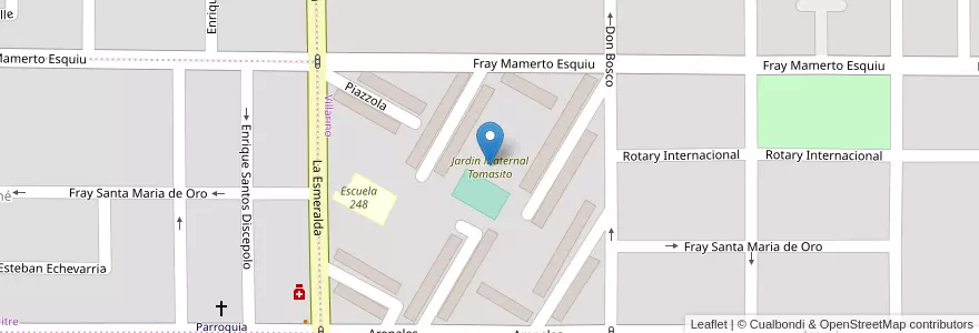 Mapa de ubicacion de Jardin Maternal Tomasito en アルゼンチン, チリ, リオネグロ州, Cipolletti, Departamento General Roca.