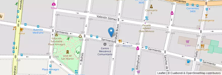 Mapa de ubicacion de Jardín Maternal y Jardín de Infantes Dulce de Leche, Almagro en Argentinië, Ciudad Autónoma De Buenos Aires, Comuna 5, Buenos Aires.