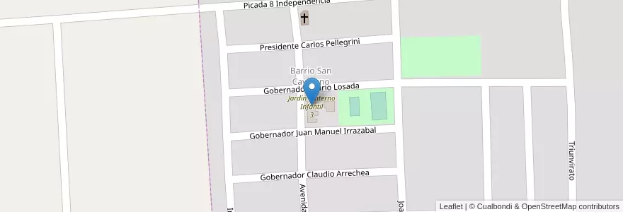 Mapa de ubicacion de Jardín Materno Infantil 3 en Arjantin, Misiones, Departamento Eldorado, Municipio De Eldorado.