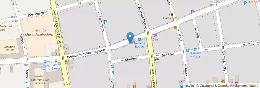 Mapa de ubicacion de Jardín Materno Infantil Familia Menuda, Almagro en アルゼンチン, Ciudad Autónoma De Buenos Aires, Comuna 5, ブエノスアイレス.