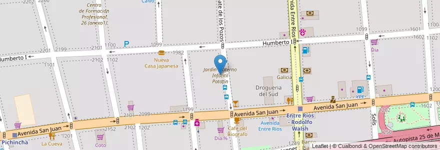 Mapa de ubicacion de Jardín Materno Infantil Patatín, San Cristobal en Argentinië, Ciudad Autónoma De Buenos Aires, Comuna 3, Buenos Aires.