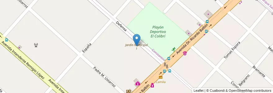 Mapa de ubicacion de Jardín Municipal 1 en Argentinië, Buenos Aires, Partido De San Miguel, Santa María.