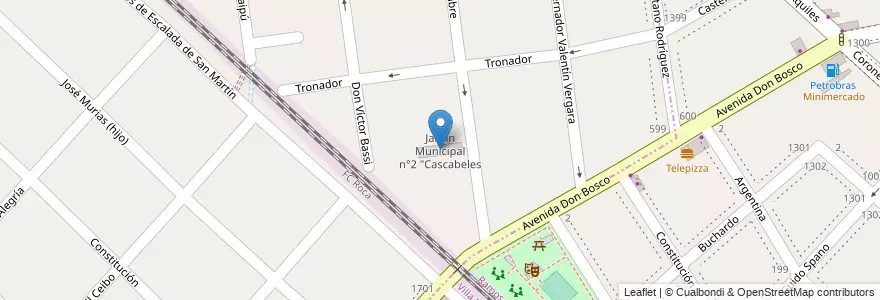 Mapa de ubicacion de Jardín Municipal n°2 "Cascabeles en Arjantin, Buenos Aires, Partido De La Matanza.