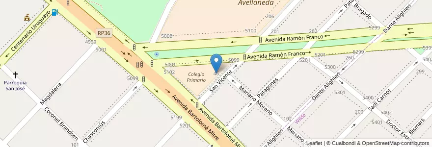 Mapa de ubicacion de Jardín Municipal Nº 6 Pato Donald en Arjantin, Buenos Aires, Partido De Avellaneda, Villa Domínico.