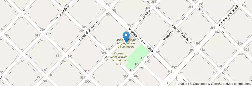 Mapa de ubicacion de Jardín Municipal Nº1 Republica De Venezuela en アルゼンチン, ブエノスアイレス州, Partido De Chivilcoy, Chivilcoy.