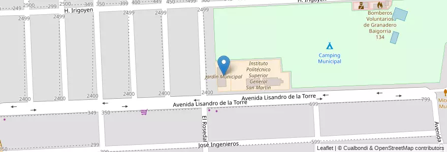 Mapa de ubicacion de Jardín Municipal en Argentinië, Santa Fe, Departamento Rosario, Municipio De Granadero Baigorria, Granadero Baigorria.