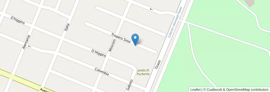 Mapa de ubicacion de Jardin N° 0-024 Maria Elena Walsh en الأرجنتين, تشيلي, Mendoza, San Rafael, Distrito Ciudad De San Rafael, Departamento San Rafael.