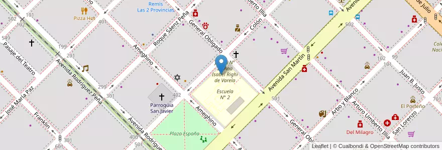 Mapa de ubicacion de Jardín N° 28 Ana Isabel Righi de Varela en آرژانتین, Chaco, Departamento San Fernando, Resistencia, Resistencia.