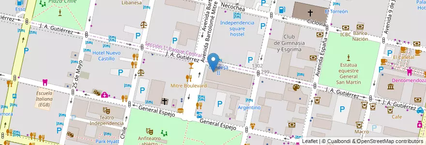 Mapa de ubicacion de Jardín N°1 "Merceditas" en Argentina, Chile, Mendoza, Departamento Capital, Ciudad De Mendoza.