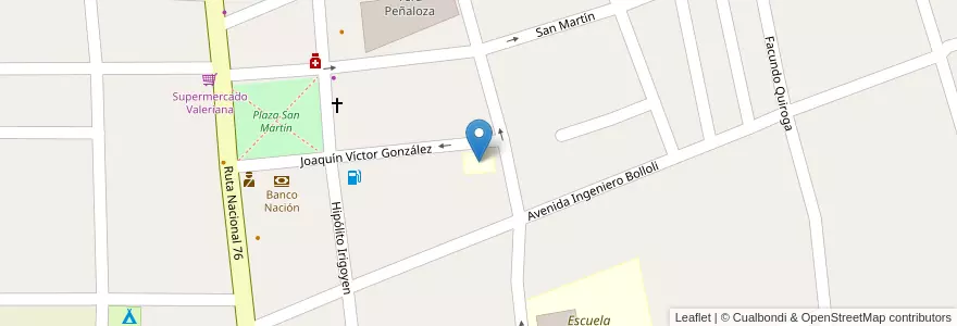 Mapa de ubicacion de Jardin N°19 "Rosarito Vera Peñaloza" en Argentinien, Chile, La Rioja, Coronel Felipe Varela.