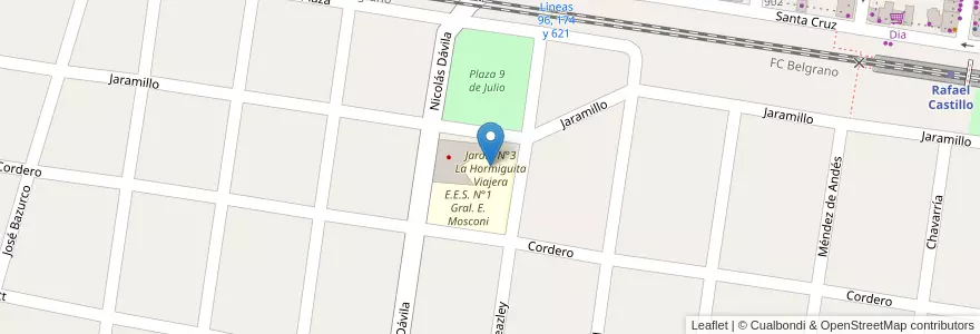 Mapa de ubicacion de Jardín N°3 La Hormiguita Viajera en アルゼンチン, ブエノスアイレス州, Partido De La Matanza, Rafael Castillo.