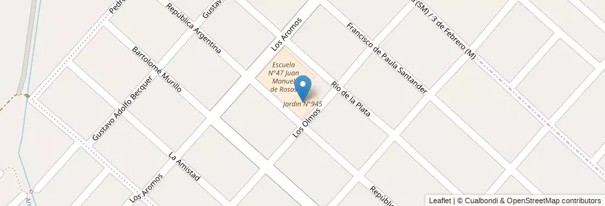 Mapa de ubicacion de Jardin N°945 en アルゼンチン, ブエノスアイレス州, Partido De Moreno, Trujui.