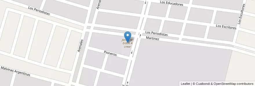 Mapa de ubicacion de Jardín Nº 0-000 A crear en Arjantin, Şili, Mendoza, Godoy Cruz, Distrito Ciudad De Maipú, Maipú.