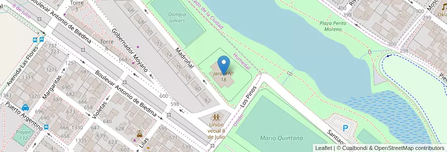 Mapa de ubicacion de Jardín Nº 18 en アルゼンチン, サンタクルス州, チリ, Mercado De La Ciudad, Humedal, Deseado, Caleta Olivia.