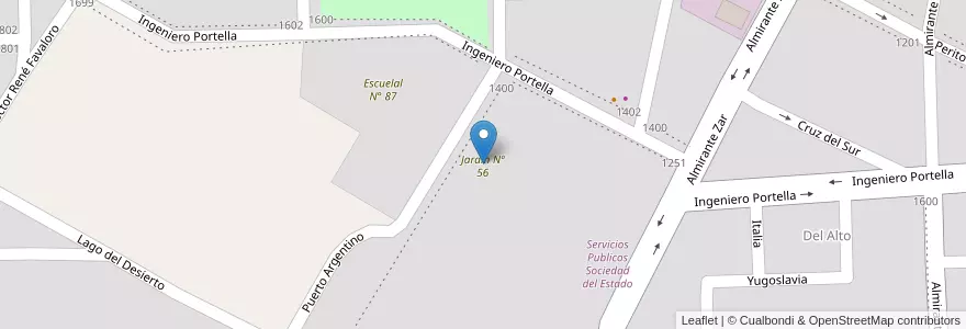 Mapa de ubicacion de Jardín Nº 56 en 阿根廷, 圣克鲁斯省, Deseado, Puerto Deseado, Puerto Deseado.