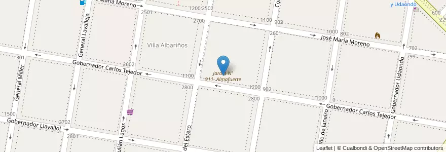 Mapa de ubicacion de Jardín Nº 911- Almafuerte en Argentine, Province De Buenos Aires, Partido De Lanús, Lanús Oeste.