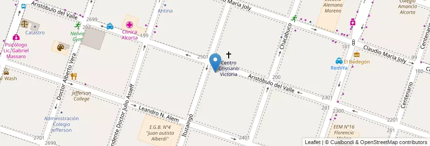 Mapa de ubicacion de Jardin Nº1 Manuel Belgrano en アルゼンチン, ブエノスアイレス州, Partido De Moreno, Moreno.