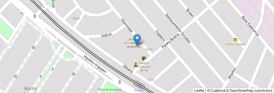 Mapa de ubicacion de Jardin Nucleado N°118 en Arjantin, Şili, Mendoza, Departamento Maipú, Distrito Luzuriaga, Maipú.