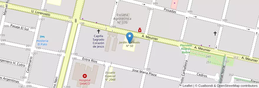 Mapa de ubicacion de Jardín Nucleado Nº 50 en Argentina, Santa Fe, Departamento General López, Municipio De Rufino.