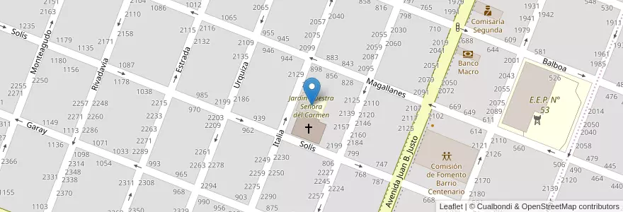 Mapa de ubicacion de Jardín Nuestra Señora del Carmen en Argentina, Provincia Di Buenos Aires, Partido De Pergamino.