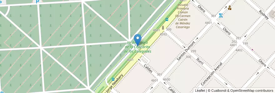 Mapa de ubicacion de Jardín Paseo de la Chacarita de los Colegiales, Chacarita en آرژانتین, Ciudad Autónoma De Buenos Aires, Buenos Aires, Comuna 15.