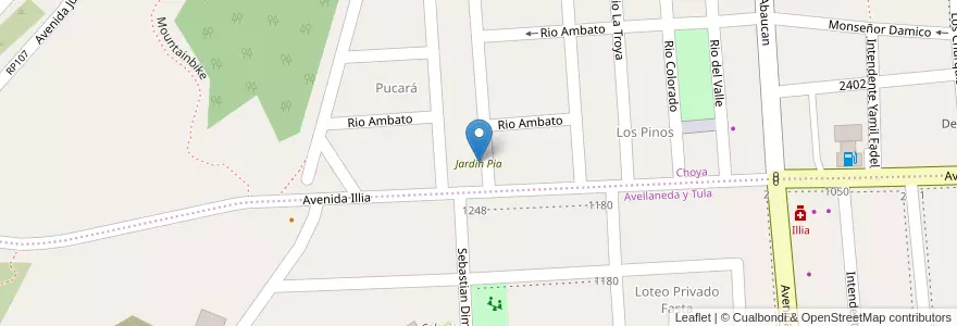 Mapa de ubicacion de Jardin Pia en 阿根廷, Catamarca, Departamento Capital, Municipio De San Fernando Del Valle De Catamarca, San Fernando Del Valle De Catamarca.
