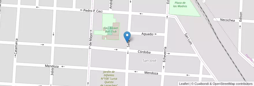 Mapa de ubicacion de Jardín Principe de Paz en الأرجنتين, سانتا في, Departamento San Jerónimo, Municipio De Gálvez, Gálvez.