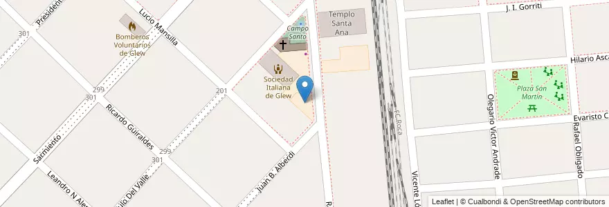 Mapa de ubicacion de Jardín Santa Ana en Arjantin, Buenos Aires, Partido De Almirante Brown, Glew.